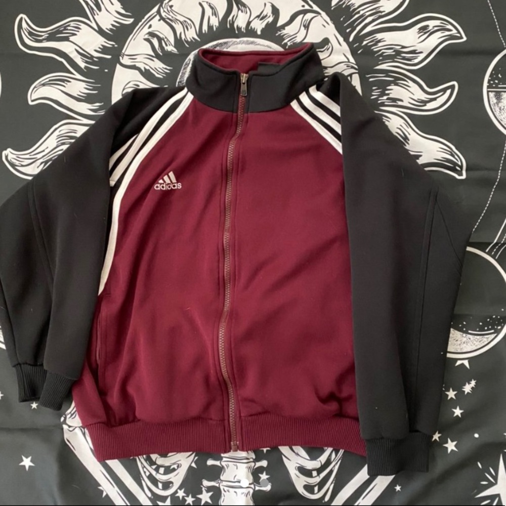 Adidas burgundy jacket